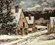 Dorfausgang im Winter Gustave Courbet